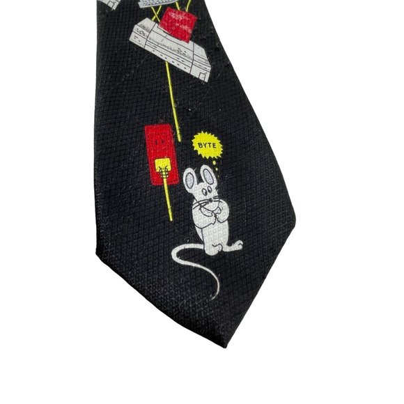 Renaissance Desktop Computer Mouse Byte Tech Techy Geek Necktie Neck Tie 58" - Picture 3 of 9